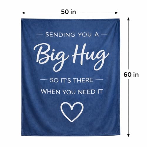 Thinking of You Gifts for Women Men – Get Well Blanket 50x60 Inch, Navy Flannel Comfort Hug Blanket, Sympathy Throw for After Surgery, Chemo, Illness, Recovery - color: Get Well-navy
