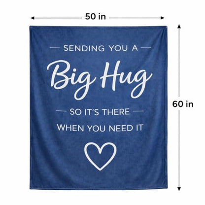 Thinking of You Gifts for Women Men – Get Well Blanket 50x60 Inch, Navy Flannel Comfort Hug Blanket, Sympathy Throw for After Surgery, Chemo, Illness, Recovery - color: Get Well-navy