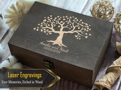 Tree of Life Personalized Name - Custom Laser Engraved Gift Box, Ideal for Memorials, Anniversaries, and Special Life Events