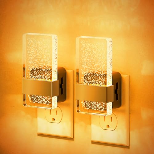 JandCase Night Lights Plug into Wall, Dusk to Dawn Sensor - color: Gold-Amber, size: 2 Pack
