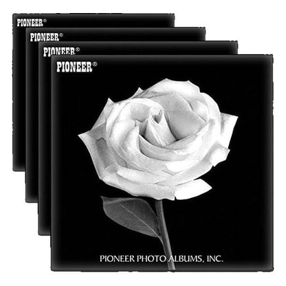 Pioneer Photo Albums DA-200SF/BLK 200 Pocket Sewn Leatherette Frame Cover Photo Album, 4 by 6-Inch, Black (Pack of 4) - size: 9.5inchesx9.25inchesx2inches (Pack of 4)