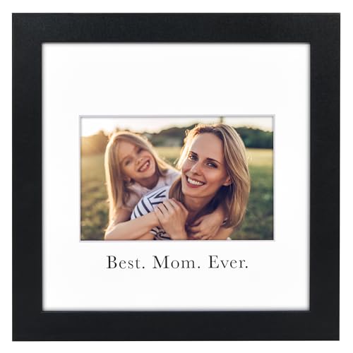 Americanflat Mom Picture Frame - Use as 4x6 Frame with 3 Interchangeable Mats or Display 8x8 Photos without Mat - Signature Collection - Gifts for Mom - Black - size: 8x8, style: Mom Picture Frame