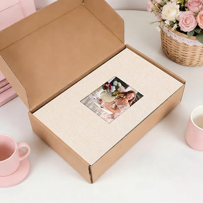 Aevdor 2 Pack 4x6 Photo Albums, Holds 600 Photos, Linen Cover, Beige - color: 2 Pack Beige