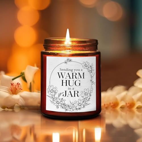 Sending Hug Gifts for Women Men - Warm Hug Candle - Relaxation Get Well Sympathy Gift Anxiety Stress Relief - Gift for Her Bestie Best Friend Coworker - Lavender Eucalyptus Soy Calming Candle - color: Warm hug-lavender eucalyptus
