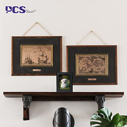 Wooden Dog Ashes Urn, Black, Solid, Small (0-25lbs), Photo Frame, Polished Finish - color: Black, size: S(0-25lbs)