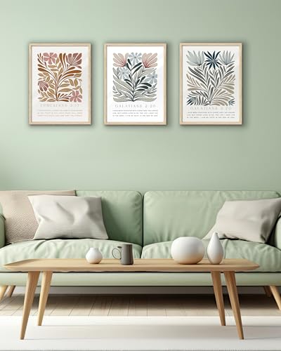 EcoHest 12x16 in Galatians 2:20 Abstract Floral Framed Christian Wall Art - color: Framed Galatians, size: 16"L x 12"W