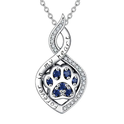 Butterfly/Dragonfly/Pet Paw/Tree of Life/Maple Leaf/Cross Urn Necklace for Ashes 925 Sterling Silver Cremation Pendant Jewelry Gifts for Women Mom - color: Paw-September