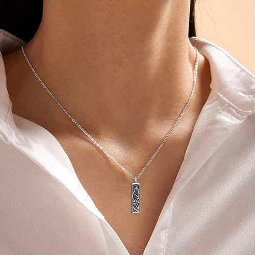 Rose & Daisy Urn Necklace - Sterling Silver Cremation Keepsake Memorial Jewelry - style: Lotus Urn Necklace