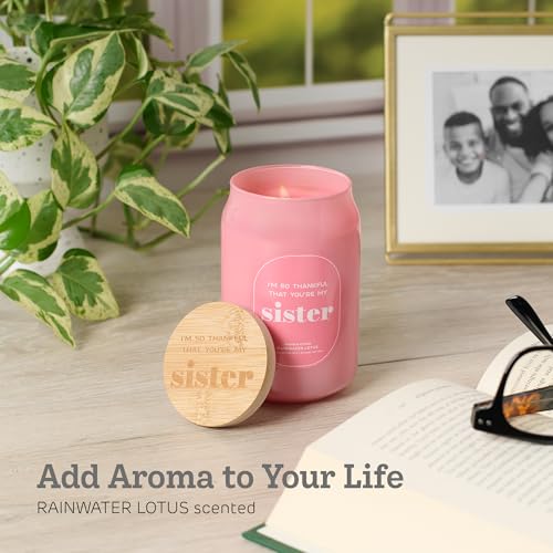 With Love Soy Wax Scented Candle: I'm So Thankful that You're My Sister | Scented Candle, Home Decor, Gifts for Friends, Pure Essential Oils, Up to 60 Hours Burn Time, Glass Jar w/ Bamboo Lid - style: Thankful You're My Sister