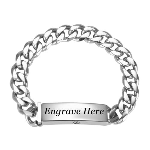 Urn Bracelet For Ashes For Men Stainless Steel Cuban Link Chain Cremation Jewelry For Ashes Of Loved Ones Memorial Bangle Bracelet - color: Customize