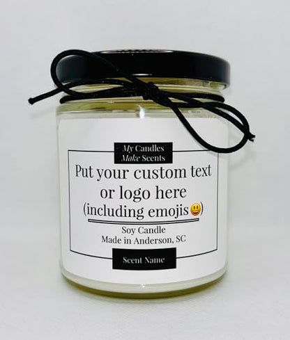 | Personalized | Handcrafted Soy Candle | 4oz or 9oz Amber & Clear Jars| Many Scents to Choose from (Eucalyptus Spearmint)