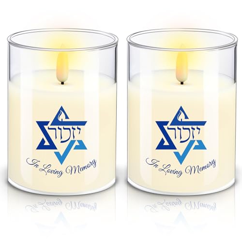 VIHOSE 2 Pcs Electric Memorial Candle for Loss of Loved One Yahrzeit Candle | LED Sympathy Flameless Candles for Prayers Safe and Easy to Use Battery Bereavement Gift Funeral Decoration