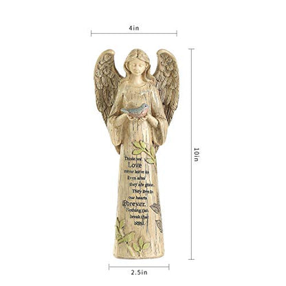 Topadorn Garden Statuary Outdoor Praying Angel Resin Figurines,Collectible Sculptures,2PK
