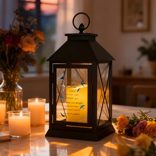 Memorial Candle Lantern with Flickering LED Candle and Remote Control Bereavement Sympathy Gifts in Memory for Loss of Dad Remembrance Gift (Dad) - color: Dad
