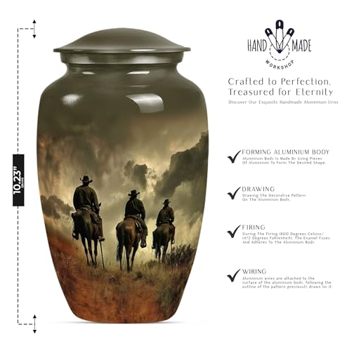 Cowboy Cremation Urns for Women - Double Companion Urn for Ashes - size: #1 (Large Size)