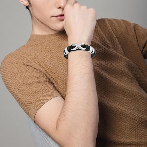 Urn Bracelet for Ashes With Leather Cremation Bracelet Stainless Steel Keepsake Cuff Bangle for Men Gifts With Funnel Kit & Bag - color: Customize