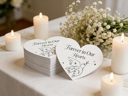 50 Pcs Plantable Seed Paper Hearts, 2.5"x2" Wildflower Seed Paper for Funeral Favors, Memorials & Eco-Friendly Gifts, Biodegradable Plantable Gifts Cards, Sympathy Guest Favors, After-Event Keepsakes