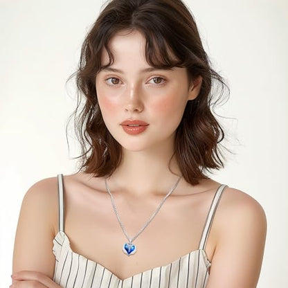 Angel Wings Necklace 925 Sterling Silver Guardian Angel Nurse RN Caduceus Pendant Charm Crystal Angel Jewelry Gifts for Women - style: G-Angel Wings-Nurse-RN-Blue