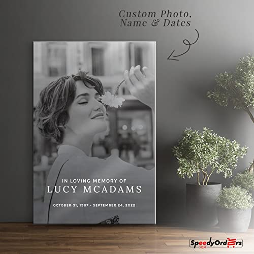 Custom-Made In Loving Memory Funeral Sign With Photo (Paper) - color: Sign 4