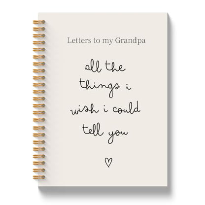 JLLBF Grandpa Memorial Gifts Spiral Notebook 5.5x8.3in | Sympathy Gifts Notebooks for Loss of Grandfather, Condolence Grief Gift, Letters to My Grandpa Journal Notebook - color: Letters To Grandpa