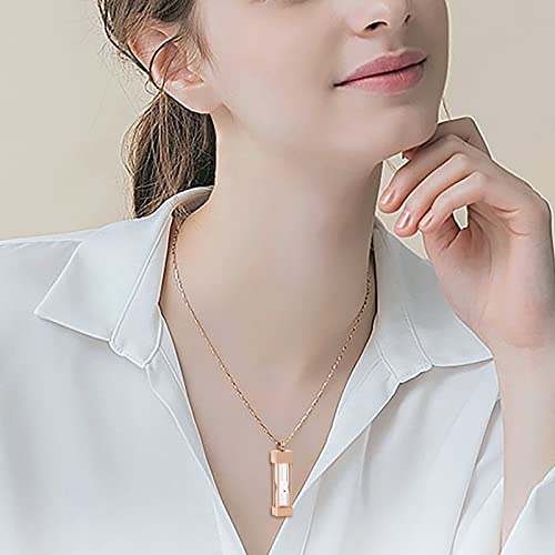 Imrsanl Glass Hourglass Urn Necklace Cremation Jewelry for Ashes - color: Rose Gold