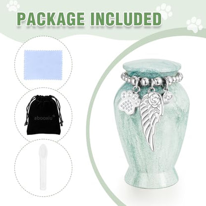 abooxiu Small Urn for Dog Cat Pet Ashes 2.85 Inch Mini Urns for Ashes Cremation Keepsake Urns Aluminum Memorial Pet Urn for Dogs Memorial Gifts for Loss of Dog Pets