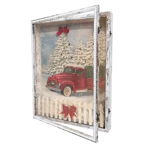 16x20 Shadow Box with Door Deep Depth Display Case Frame Picture Frame Wedding Bouquet Memorabilia Medals Photos Memory Box-Large Shadow Box Frame with Unique Design Beads White - color: White, size: 16*20