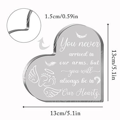 Miscarriage Gifts for Mothers, Acrylic Heart Paperweight Keepsake, Infant Loss Sympathy Gift, Loss of Baby Memorial, Remembrance Sympathy Gifts - style: Feet 5 X 5 IN