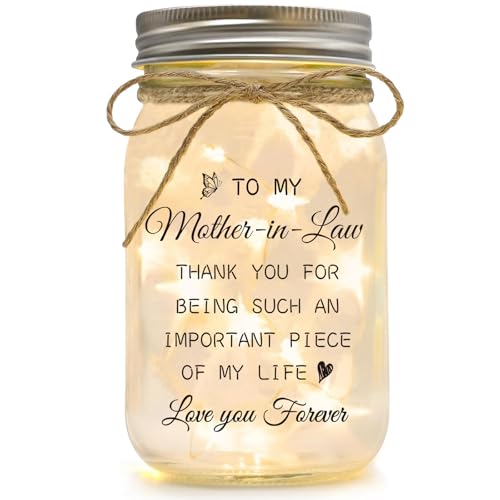 Mother in Law Birthday Gifts, Mason Jar Night Lights | Mothers Day Christmas Day Gifts for Mother in Law, Mother of The Groom Gifts - color: Mother-in-Law