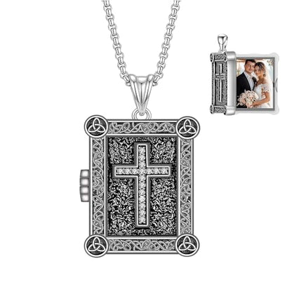 925 Sterling Silver Patron Saint Necklace Amulet Miraculous Medal Pendant Jewelry for Men Women with Friendship Talisman Travel Inspirational Gifts - color: Black-J-1