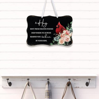 LifeSong Milestones Memorial Wall Hanging Signs Bereavement Keepsake Condolence Funeral Gift For Loss of Loved One 8x12 (A Hug Sent From Heaven (Black)) - color: A Hug Sent From Heaven (Black)