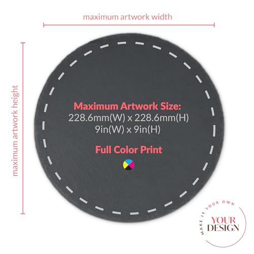 Weddingstar Custom Printed 9 ⅞" Round Black Slate Garden Stone for Yard - Upload Your Own Design - color: Upload Your Own Design