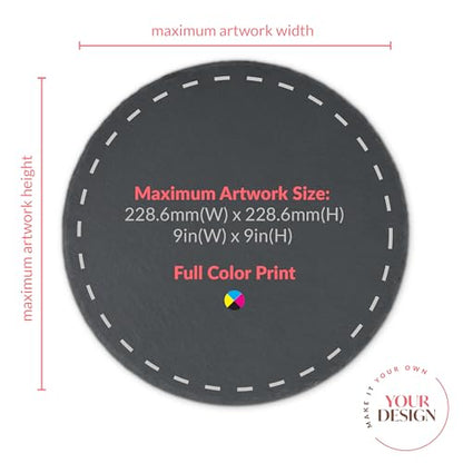 Weddingstar Custom Printed 9 ⅞" Round Black Slate Garden Stone for Yard - Upload Your Own Design - color: Upload Your Own Design