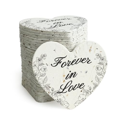 48 Large (2.5" h x 2.85" w) Black & White Heart Gift Wrap Tags | Writable & Plantable Gift Tags Seed Paper, Mom's Gift for Birthday, Use for Wedding, Baby Shower, Party Favors, & DIY Crafts - color: Black & White, size: Large