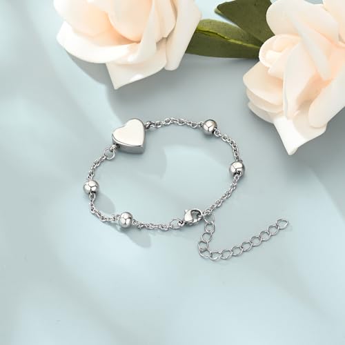 shajwo Pet Cremation Jewelry Paw Print Heart Urn Bracelet for Ashes - color: Black