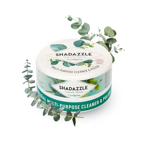 Shadazzle Natural All Purpose Cleaner and Polish, 1 Pack Eucalyptus Scent | Clean & Polish Surfaces, 100% Natural Ingredients, Cleaning Paste, Easy to Rinse, Works on Metals, Ceramics, Marble and More - size: 10.58 Ounce (Pack of 1)