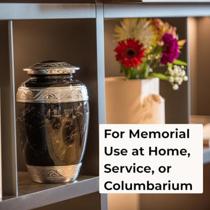GR8 Keepsakes Classic Black Marble-Finish Cremation Urn Set - color: Black