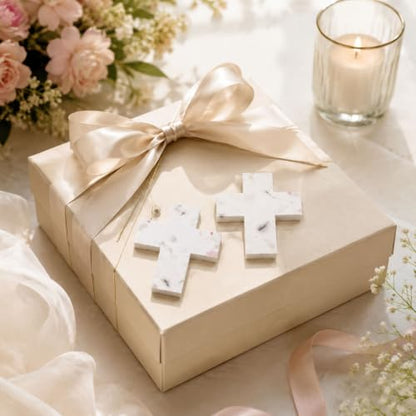 50 PCS Cross Shaped Handmade Flower Petal Papers for Wedding Guests Favors