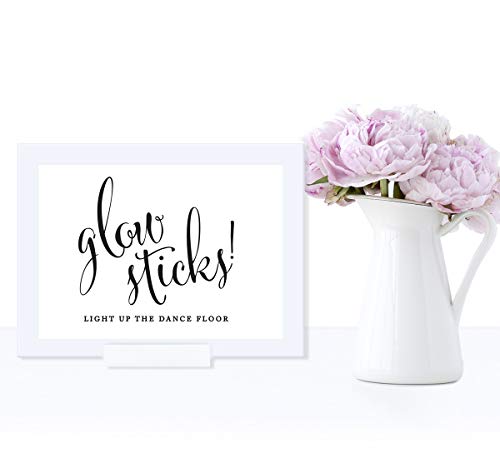 Andaz Press Wedding Framed Party Signs, Formal Black and White, 5x7-inch, Glow Sticks Light Up the Dance Floor, 1-Pack, Includes Frame - color: Activity Glow Sticks