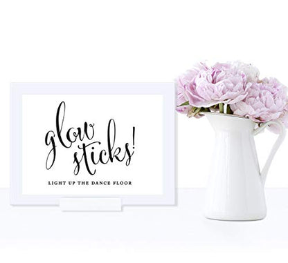 Andaz Press Wedding Framed Party Signs, Formal Black and White, 5x7-inch, Glow Sticks Light Up the Dance Floor, 1-Pack, Includes Frame - color: Activity Glow Sticks