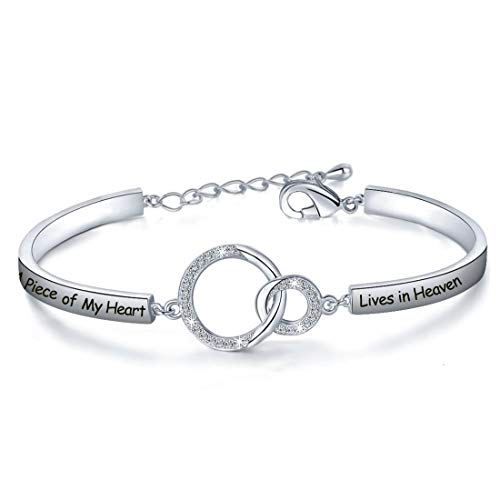 Zuo Bao Memorial Jewelry Sympathy Gift A Piece of My Heart Lives In Heaven Bracelet Loss Jewelry Gift - color: A Piece of My Heart S