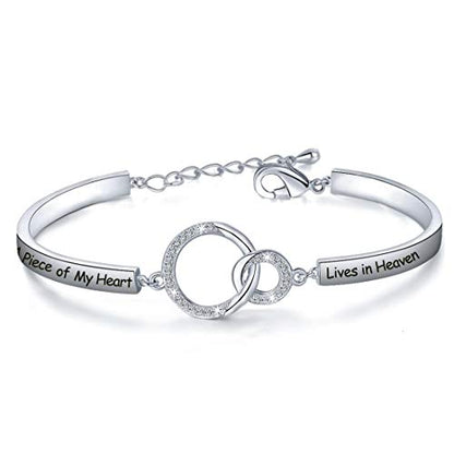 Zuo Bao Memorial Jewelry Sympathy Gift A Piece of My Heart Lives In Heaven Bracelet Loss Jewelry Gift - color: A Piece of My Heart S