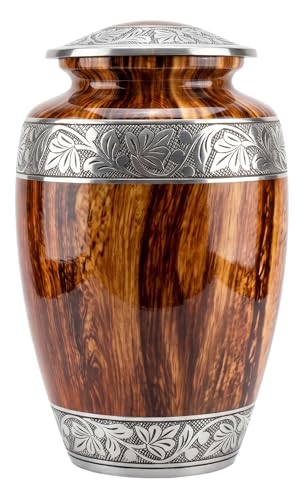 Urns for Human Ashes Adult Man – Cremation Urn for Ashes Adult Male, Large Memorial Urn 200 Cu in Funeral Urn to Honor His Life & Legacy (Red Oak, Large) - color: Red Oak