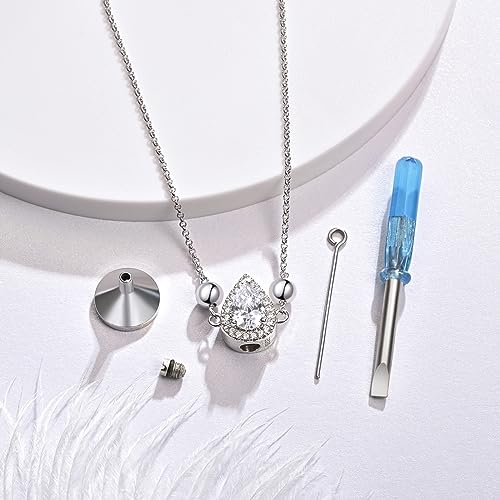 925 Sterling Silver Urn Bracelet for Ashes Women Cremation Jewelry | Memorial Keepsake Bracelet with Hidden Ashes Holder, Meaningful Remembrance Jewelry Gift for Loss of Loved One - style: Teardrop Urn Bracelet
