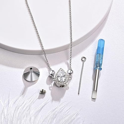 925 Sterling Silver Urn Bracelet for Ashes Women Cremation Jewelry | Memorial Keepsake Bracelet with Hidden Ashes Holder, Meaningful Remembrance Jewelry Gift for Loss of Loved One - style: Teardrop Urn Bracelet