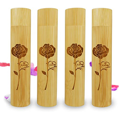 4 Pack Small Biodegradable Bamboo Scattering Tubes Urn for Human Ash - color: Flowers, size: Small (Set of 4)