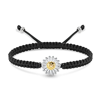 shajwo Sunflower Cremation Urn Bracelet for Ashes for Women | Adjustable Cremation Jewelry Braided Rope Memorial Bracelet - color: Gold
