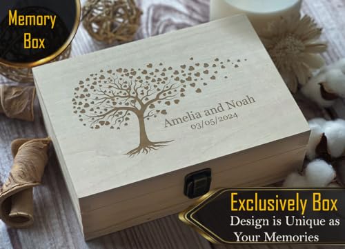 Tree of Life Memorial Gifts Custom Laser Engraving - Personalized Tribute Box for Loved Ones, Unique Sympathy & Remembrance Present