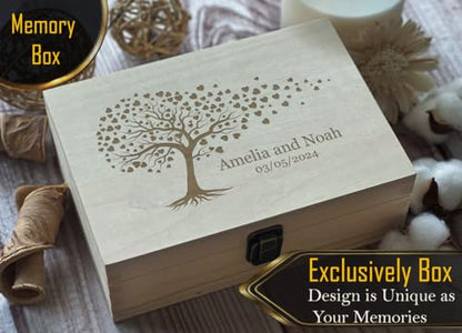 Tree of Life Memorial Gifts Custom Laser Engraving - Personalized Tribute Box for Loved Ones, Unique Sympathy & Remembrance Present