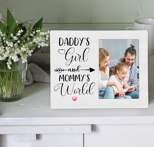 Daddy's Girl and Mommy's World Picture Frame, New Baby Photo Frame Gifts for Daughter, 4x6 inch Photo - style: Daddy's Girl and Mommy's World-New Baby